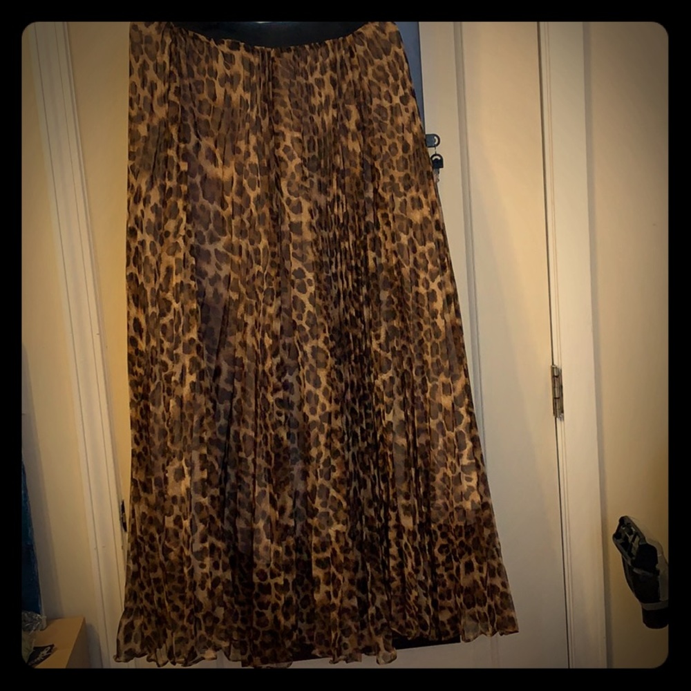 Sheer maxi skirt leopard print